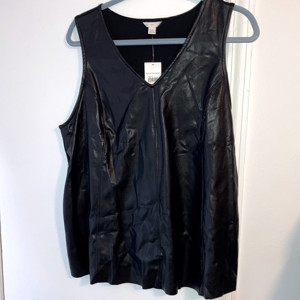 NWT Cato faux leather sleeveless top